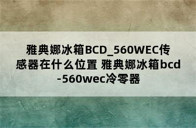 雅典娜冰箱BCD_560WEC传感器在什么位置 雅典娜冰箱bcd-560wec冷零器